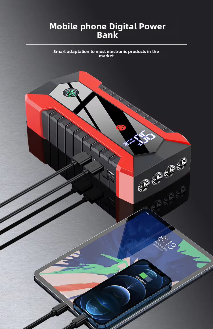 Booster de batterie 12V +power bank + torche