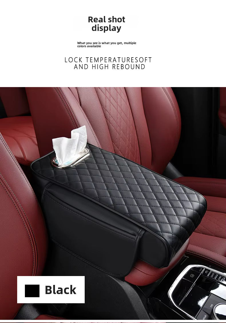 Mousse à mémoire de forme coussin protecteur avant voiture Center Console boîte couverture cuir accoudoir serviette mouchoir papier de soie