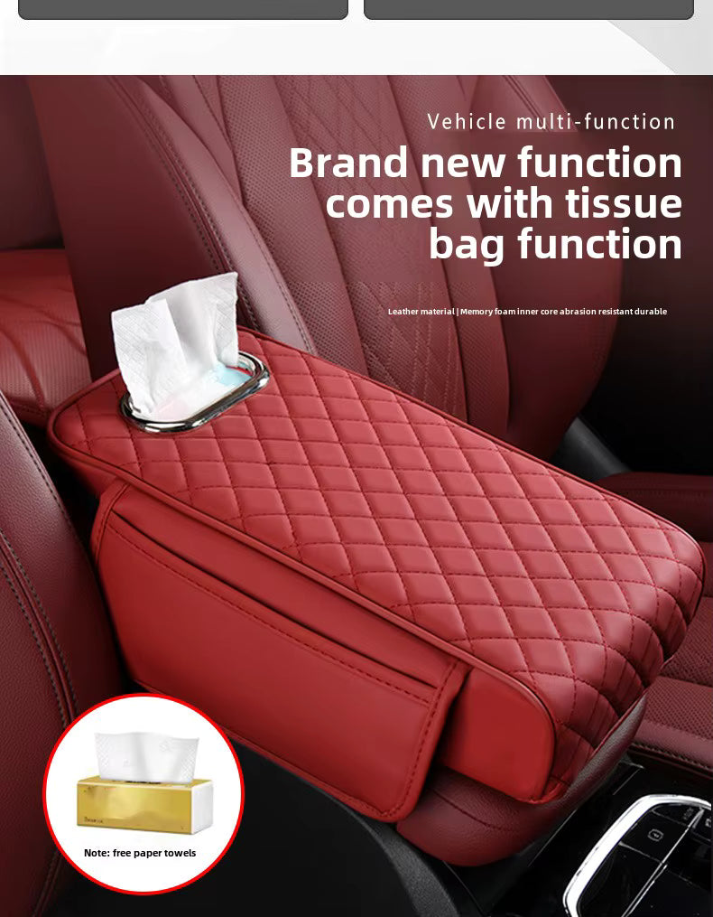 Mousse à mémoire de forme coussin protecteur avant voiture Center Console boîte couverture cuir accoudoir serviette mouchoir papier de soie