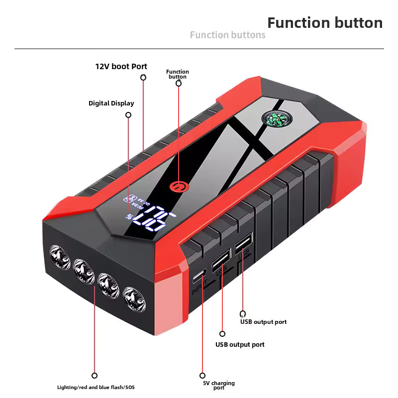 Booster de batterie 12V +power bank + torche