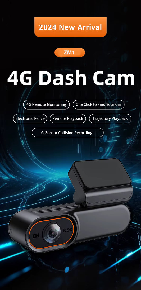 Nouveau 4G LTE Carte SIM Véhicule Connecté DVR GPS-enabled Mini Car Security Camera Mobile App Control Live Streaming Dash Cam