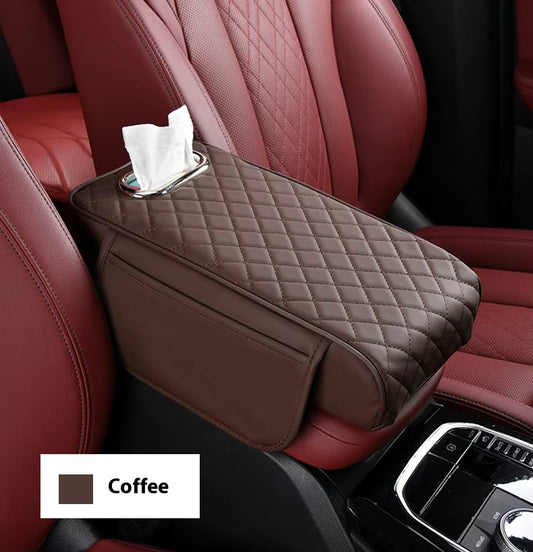 Mousse à mémoire de forme coussin protecteur avant voiture Center Console boîte couverture cuir accoudoir serviette mouchoir papier de soie